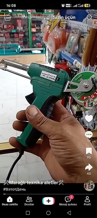 Elektrik lehim tapançası – tel yuvarlağı üçün inteqrə olunmuş