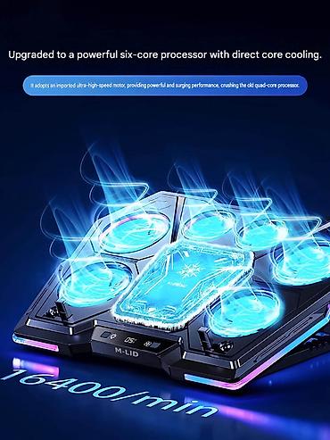 Soyutma sistemləri: M-LID LZ-D13 RGB Gaming Laptop Cooler Yeni. Bağlı qutuda. Çatdırılma — 5