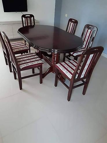 Setovi stolova i stolica: Komplet sto + 6 stolice=378eDrveni trpezarijski set – sto sa 6 stolica — 2