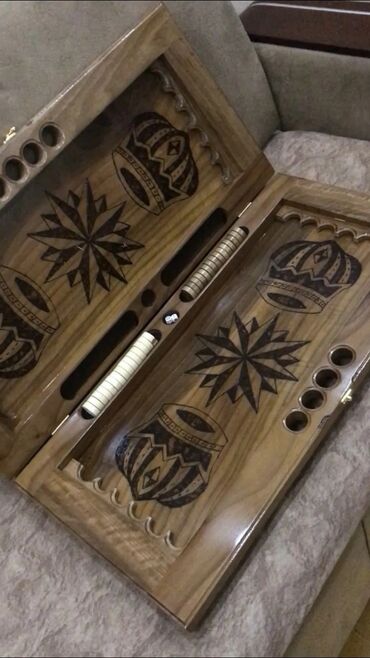 Nərdlər: Oyma naxışlı taxta nərd taxtası - Material: bərk ağacdan əl işi oyma — 19
