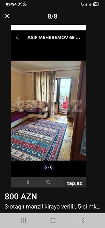 2 комнатная квартира в баку вторичное жилье: 3 otaqlı mənzil kirayə verilir – 800 AZN. Ünvan: Asif Mehdiyev 68