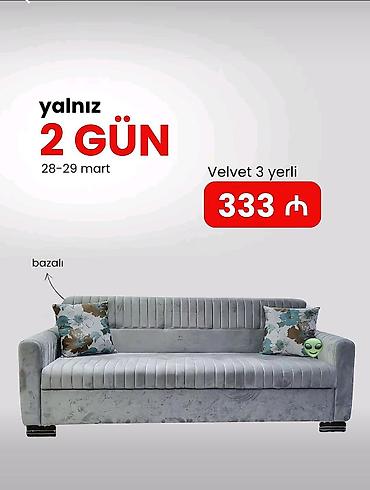 antik stullar: Divan, Yeni, Açılmayan, Bazalı, Vеlur parça — 1