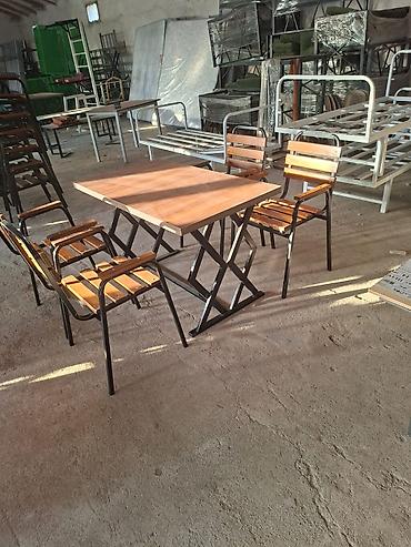 stul modelleri: Kafe, restoran, bağ evi və verandalar üçün 1 masa + 4 stul dəsti — 1