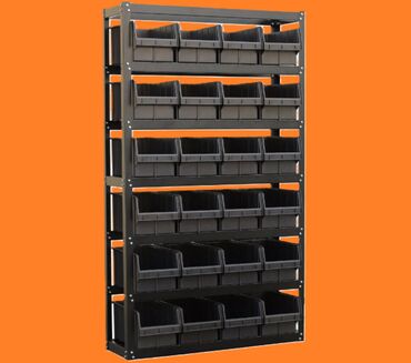 полки для инструментов: Складской стеллаж с черными ящиками 700-6 CH - предназначен для