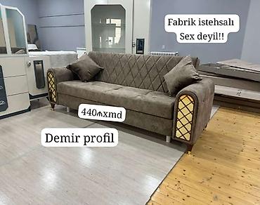 Divanlar: Tek divan – 450 AZN - Müasir dizayn: dərin kapitone tikişlər, qızılı — 35