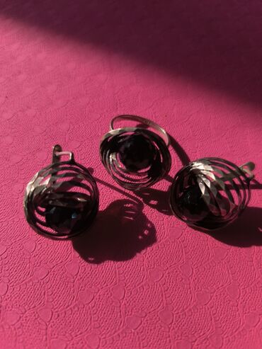 Другие ювелирные изделия: Украшения серебро с черным камнем Раух топаз 3000с серебро ( агат и — 3