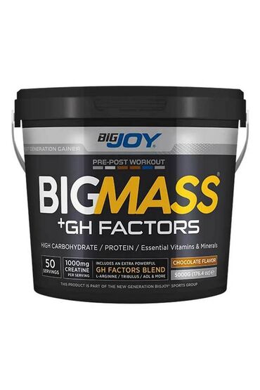 İdman qidaları: İdman qidası - BigJoy Gainer 5kq. BigJoy Big Mass +GH Factors tez həzm