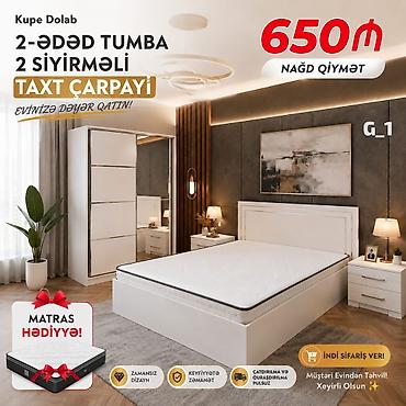 yatag taxt: İkinəfərlik çarpayı, 2 tumba, Yeni — 1