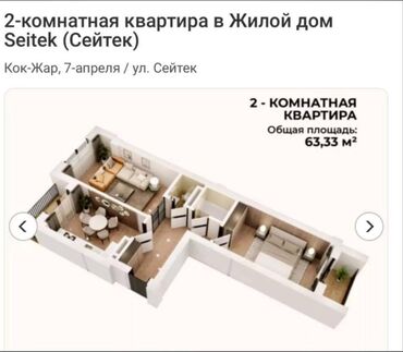 Продажа квартир: 2 комнаты, 64 м², Элитка, 9 этаж, ПСО (под самоотделку)