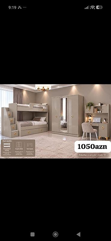Uşaq/yeniyetmə otağı üçün tam dəst mebel – 1050 AZN Dəst daxildir: -
