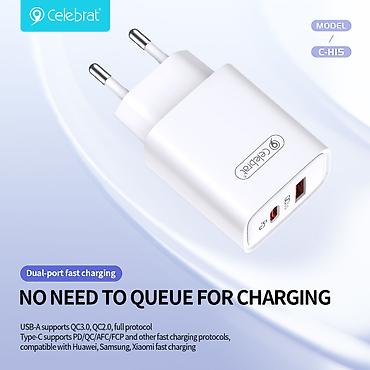 Kateqoriya: Adapterlər Brend: Celebrat Model: C-H15-EU-C-C white