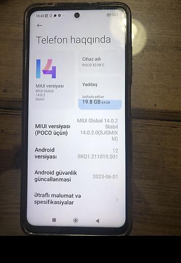 nfc: Poco X3 NFC, 64 GB, rəng - Göy — 2