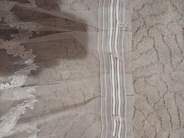 Тюли: Тюль капроновая с рисунком б/у,цвет:айвори,Турция ширина-7м30см — 8