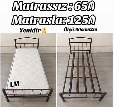 carpayl: Metall çarpayı – tək nəfərlik model - Ölçü: 90 sm x 2 m - Karkas — 1
