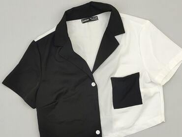 czarne bluzki z białym kołnierzykiem: Shirt, Shein, XS (EU 34), condition - Perfect