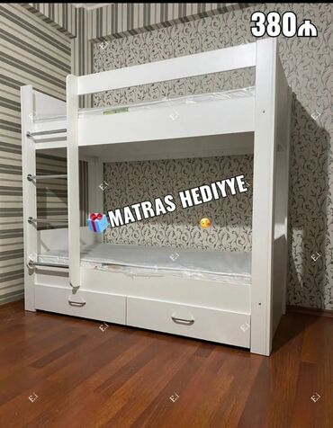 двухместная кровать: Oğlan üçün, Yeni, Çarpayı, Matras ilə, Siyirməli, Laminat