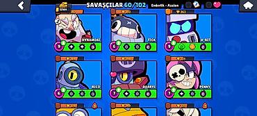 brawl stars 2: Brawl Stars hesabı – 60/102 döyüşçü - Kolleksiya: 60 döyüşçü açıq — 1