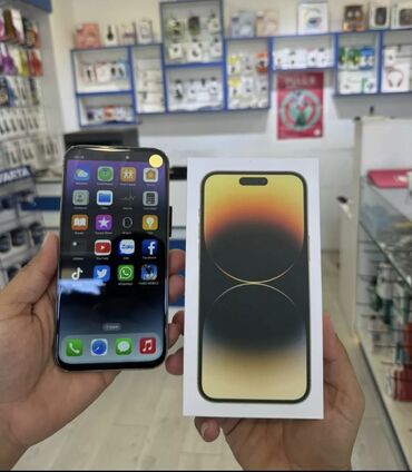 yeni telfonlar: IPhone 14 Pro Max, 256 ГБ, Золотой, Отпечаток пальца, Беспроводная зарядка, Face ID