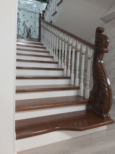 строим деревянные лестницы: Лестница (Тепкич) Жасайбыз Нолдөн Каркас Ступенька Краска Лак беребиз