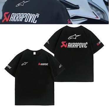 футболка ac dc: Футболка с принтами Akrapovič и Alpinestars - Цвет: черный - Дизайн — 2