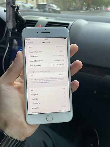 iphone 7 ekran: IPhone 7 Plus, 32 GB, Gümüşü, Barmaq izi — 3