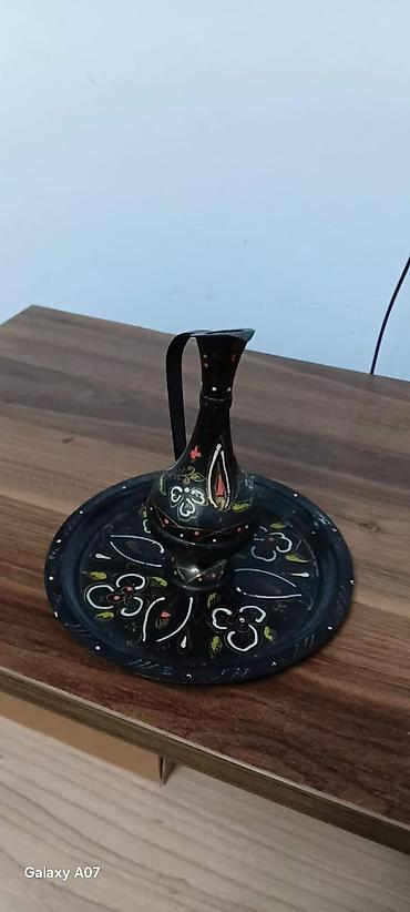 qedmi süfre: Dekorativ süfrə dəsti – əl işi qab və boşqab - Material: metal - — 2