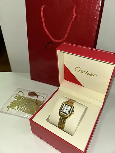Наручные часы: Cartier qadın qol saatı – klassik kvadrat korpus və Roma rəqəmləri ilə — 1