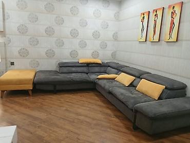 Künc divan dəsti – müasir dizayn - L‑şəkilli, iri ölçülü künc divan