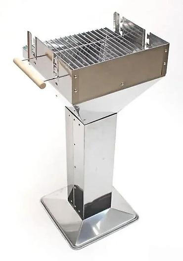 Sve za roštilj: Stojeći roštilj na ćumur od nerđajućeg čelika - Materijal: polirani — 3