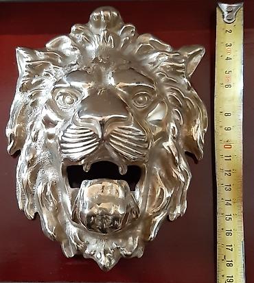 Ostali antikviteti: Vintage LAV Mesingana ukrasna zidna skulptura ili kucalo za vrata — 9