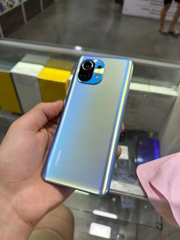 телефоны кнопачные: Xiaomi, Mi 11, Б/у, 128 ГБ, цвет - Голубой, 2 SIM