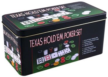 настольный тенис: Покерный набор в жестяном боксе на 200 фишек. Комплектация: фишки