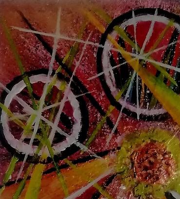 kuhinje forma ideale elementi: Apstraktna slika na ogledalu 20x14cm, rađena akrilnim bojama veselog — 3