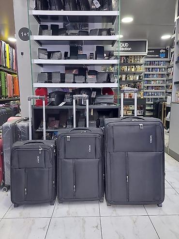 Çamadanlar: MOLZA brendi tekstil korpuslu səyahət çamadanları – 3 ölçüdə set. - — 1
