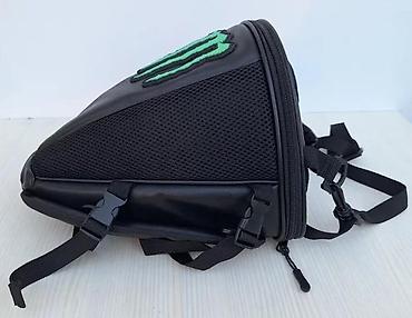 Sportske torbe i rančevi: Motorcycle tank torba – crna, aerodinamičnog oblika, sa zelenim — 8