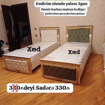 carpayilarin qiymeti: Новый, Односпальная кровать, С матрасом