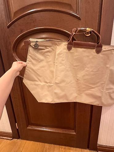 deri çanta: Longchamp original Bej rəngli böyük ölçülü tote/aller-retour tipli — 5
