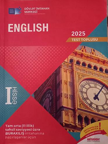 Testlər: Məhsul: Test topluları dəsti Tərkib: - “English 2025 Test Toplusu” – — 1