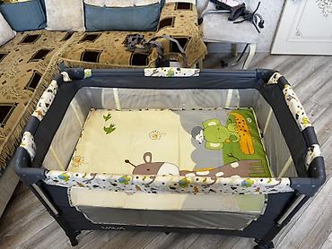 usaq ucun manejler: VAVA uşaq beşik–maney (portativ playpen) - Ölçü: təxmini 100×60 sm — 5