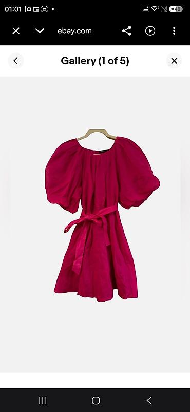 tory burch: Платье Banana Republic - Яркое фуксия-платье мини с объемными — 1