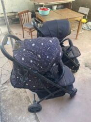 прогулочные коляски для двойни: Балдар арабасы, түсү - Кара, Колдонулган