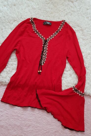 Košulje, bluze i tunike: M (EU 38), L (EU 40), Jednobojni, bоја - Crvena