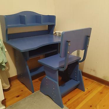 Masalar və oturacaqlar: Uşaq üçün masa və stul dəsti - Rəng: göy - Material: laminat/MDF — 2