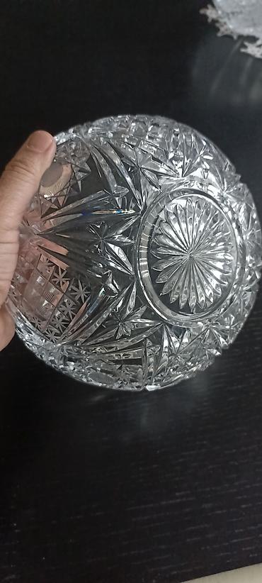 qedimi xrustal: Kəsma naxışlı xrustal(kristal tərzində) qab.Əsl xrustal! — 3