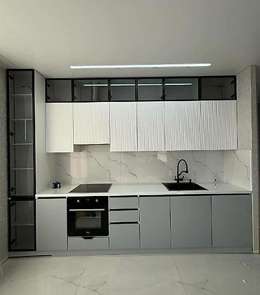 Sifarişlə mətbəx mebeli: Sifarişlə mətbəx dəsti, Özü çəkən petlələr, Mat laminat, Kredit yoxdur, Pulsuz çatdırılma, Rayonlara çatdırılma — 21