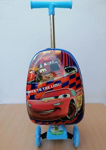 Trotineti, skejtbordovi i hoverbordovi: Dečiji trotinet sa koferom – Dizni Cars motiv - 2-u-1 dizajn — 1