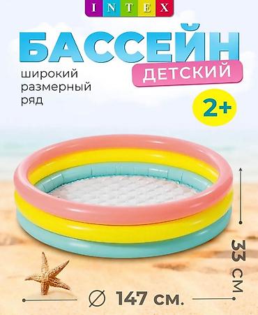 бассеин: Детский Бассейн с надувными дном Размер 1.47м*33см Для детей от 2х до — 5