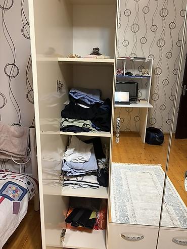 шкаф купе угловой в спальню: Güzgülü 4 qapılı paltar şkafı - Rəng: krem/aqreqat ağ - Ön hissədə 2 — 4