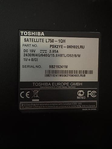 notebook toshiba: Toshiba Satellite noutbuk - Ekran: təxminən 15.6" LED, parlaq örtük - — 6