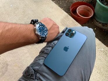 телефоный часы: IPhone 12 Pro, Колдонулган, 128 ГБ, Көк, Коргоочу айнек, Каптама, 76 %